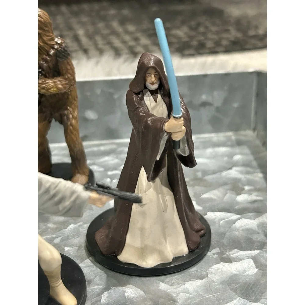 Disney Store STAR WARS Cake Topper Figures Obi Wan Greedo‎ Chewbacca & Skywalker